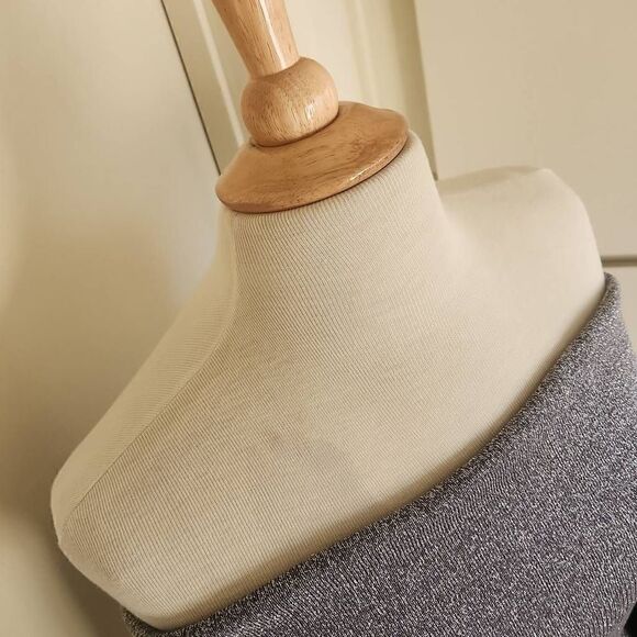 7th Avenue Design Studio Silver Shimmer off the Shoulder Sweater, NWOT, S( wears - Picture 4 of 10